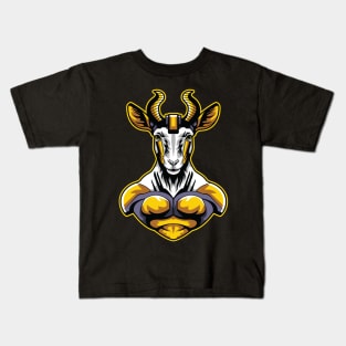 Goat cyborg illustration Kids T-Shirt